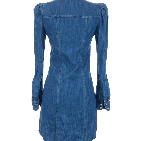 Express Blue Long Sleeve Denim Dress • xs - Picture 2 of 3